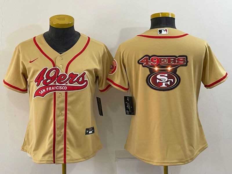 Women's San Francisco 49ers Gold Team Big Logo With Patch Cool Base Stitched Baseball Jersey,We sell and wholesale Women's San Francisco 49ers Gold Team Big Logo With Patch Cool Base Stitched Baseball Jersey on line form chian!